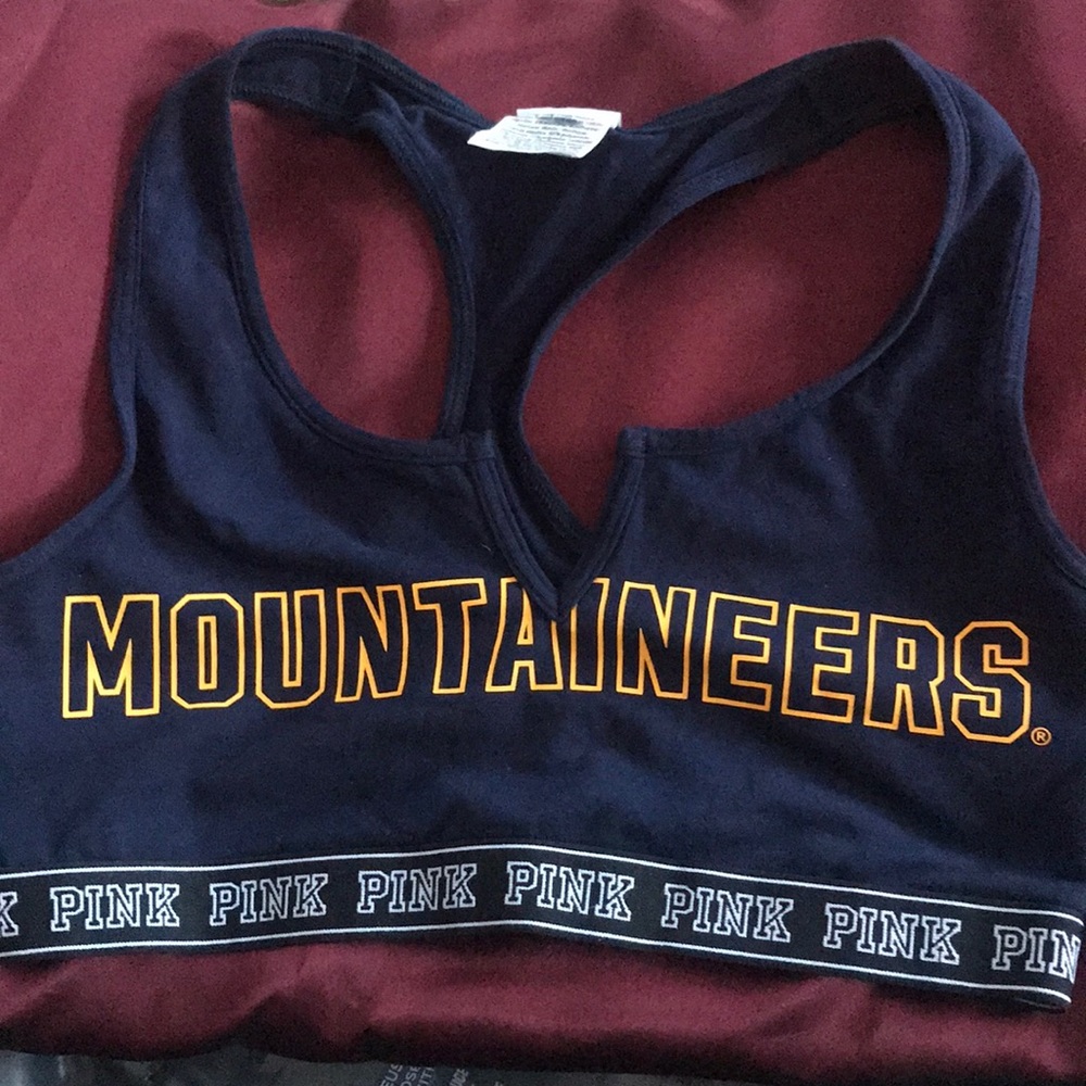 VS Pink WV Mountaineers Sports Bra. Never Worn.  S